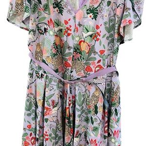 Unique Vintage Orange Pleated Tie Front Sundress
